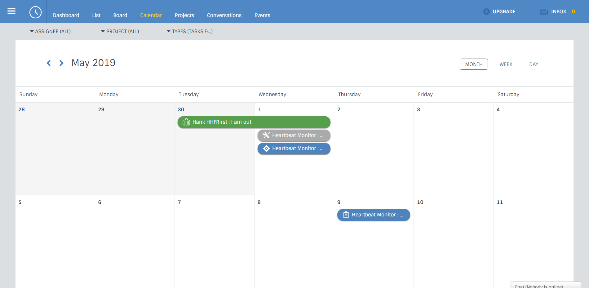 work management software calendar