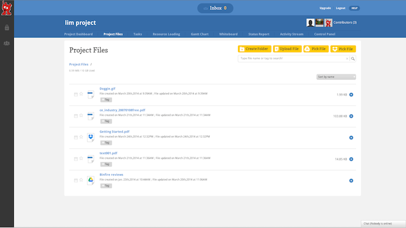 Dropbox Gantt Chart