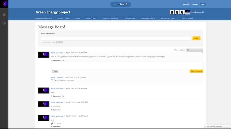 Project Management Message Board Binfire